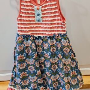 Matilda Jane - Girls Pink and Cream Sundress - Size 8